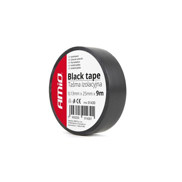 Black tape 25mm x 9m (9 pcs) image 1
