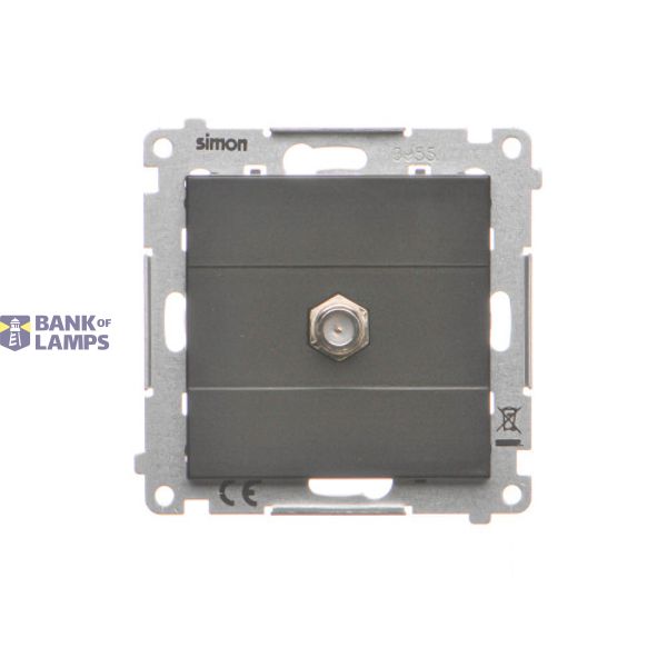 Single earial socket type "F", module, black matt image 1
