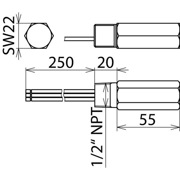 Surge arrester DEHNpipe Ex (d) with 1/2 -14 NPT male thread image 2