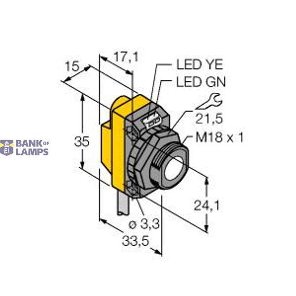 Ultrasonic Sensor diffuse mode sensor   QS18UNAE image 1