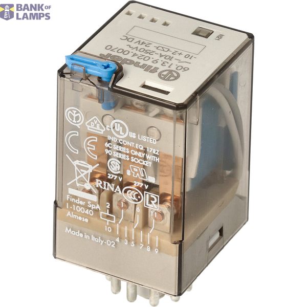 Rel. 3CO 10A/60VDC/Agni+Au/Test button/LED/diode (60.13.9.060.5070) image 2