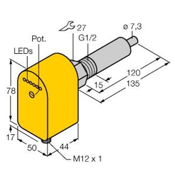 Flow Monitoring Immersion Sensor with Integrated Processor   FCS-G1/2A4P-LIX-H1141/L120 image 1
