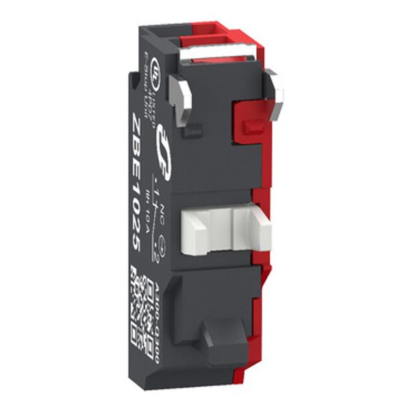 Single contact block, Harmony XB4, Hamony XB5, silver alloy, compact push in terminals, 1 NC, pack of 100 image 1