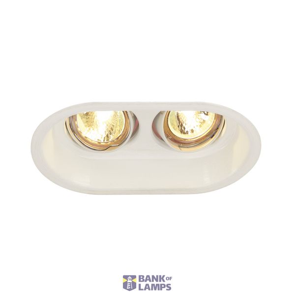 HORN 2 TURNO MR16 recessed ceiling light, oval, matt white, 2xG5.3, max. 2x50W image 1