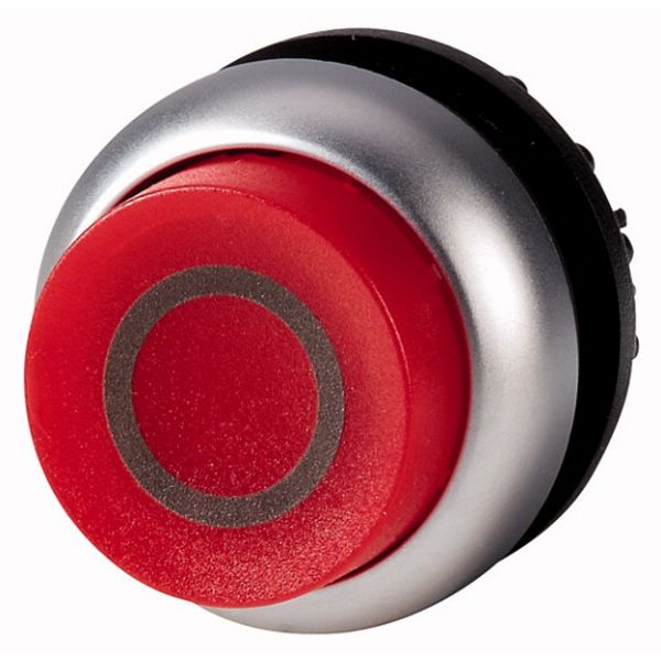 M22-DLH-R-X0 Illuminated pushbutton actuator, RMQ-Titan, Extended, momentary, red, inscribed, Bezel: titanium image 1