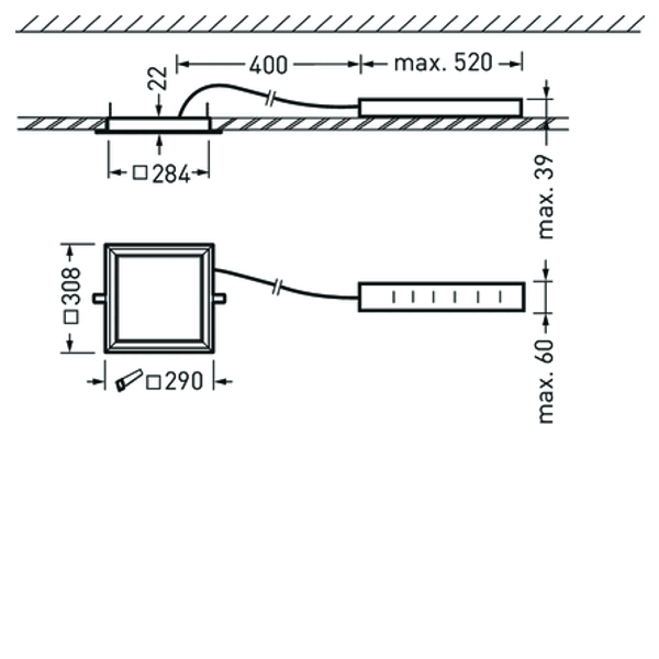 Recessed luminaires Arimo Fit C Prisms White ETBLE 18W 1900lm Wide (W) IK03 3 SDCM image 1