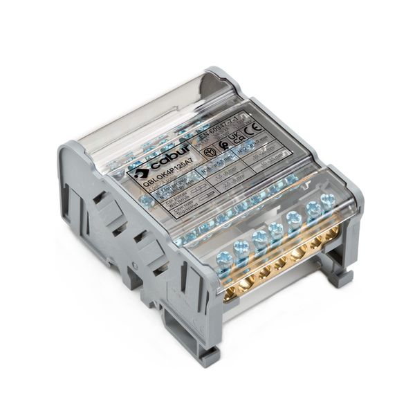 QBLOK4P125A7 4-poles terminal block 125A with 7 holes image 1