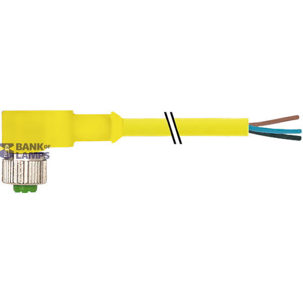 M12 female 90° A-cod. with cable AIDA PUR 5x0.34 ye 25m image 1