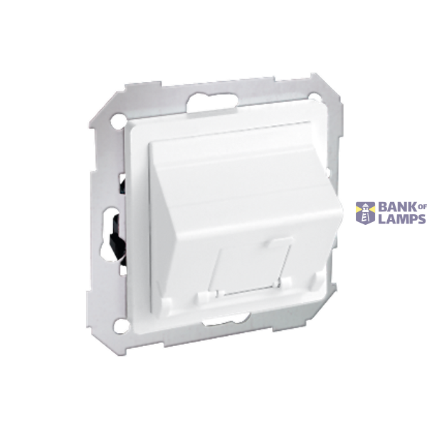 Single angled Keystone IT/telephone socket cover, white image 1