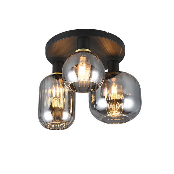 Diva ceiling lamp 3-pc E27 matt black/chrome plated image 1
