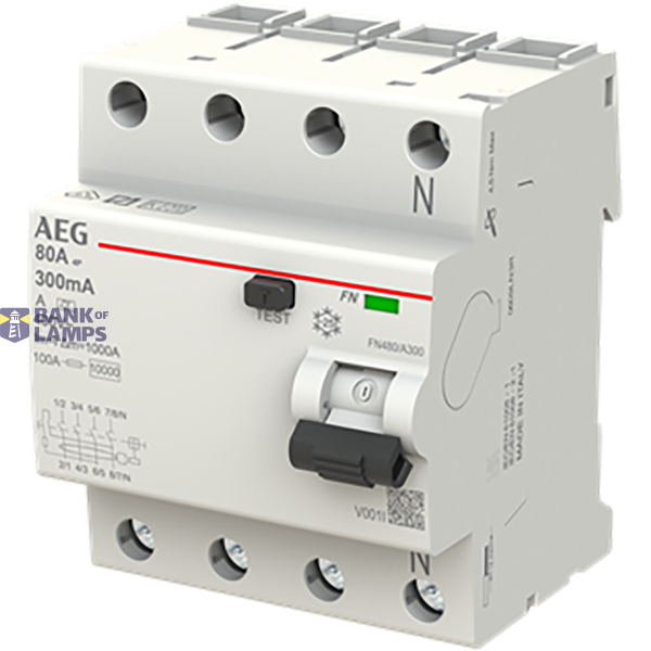 Residual Current Circuit Breaker 4P. 80A 300 mA, A type image 1
