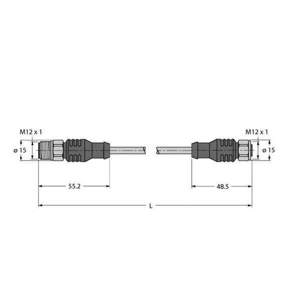 Cable for RFID Application in the Food Industry Connection Cable   RSCV RKCV 5732-2M/CS15915 image 1