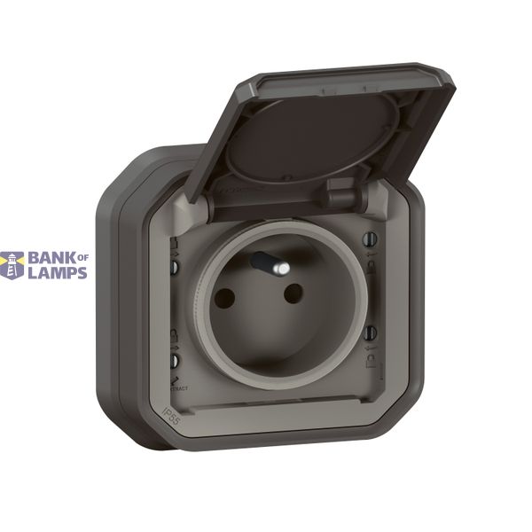 PLEXO FRENCH STANDARD SOCKET OUTLET - ANTHRACITE - FLUSH image 5
