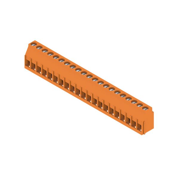Printed circuit board terminals, 5.08 mm, Number of poles: 21, 90°, Solder pin length (l): 3.2 mm, tinned, orange, Clamping yoke connection, Clamping range, max. : 6 mm², Box image 2
