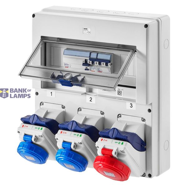 COMBIBLOC ASD - SURFACE MOUNTING - 2 SOCKET OUTLET 2P+E 16A + 1 SOCKET OUTLET 3P+E 16A - IP55 image 1