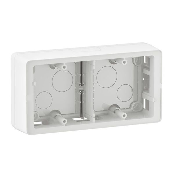 SURFACE MOUNTING BOX 2 GANG WHITE ADJUSTABLE HEIGHT 30/40MM image 2