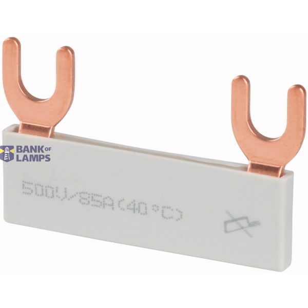 Phase busbar with 2x forks, 1-phase, insulated, straight image 1