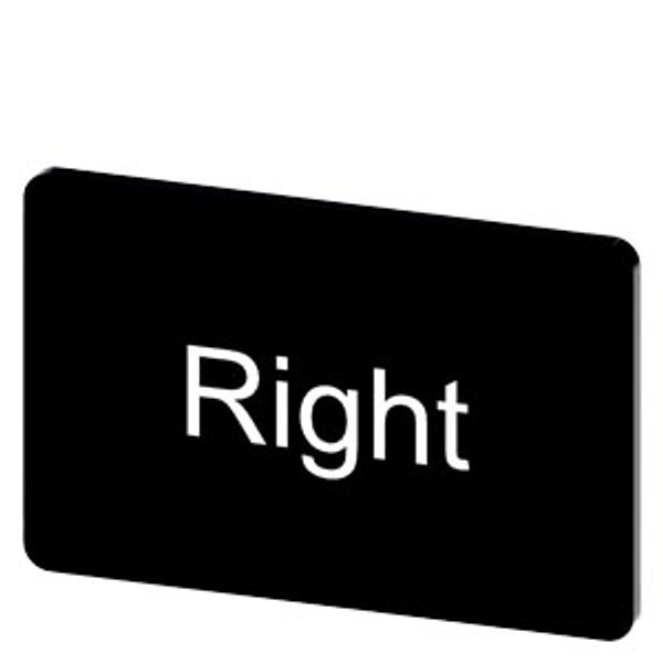 Labeling plate 17.5 x 27 mm, label black, labeling: Rechts image 1