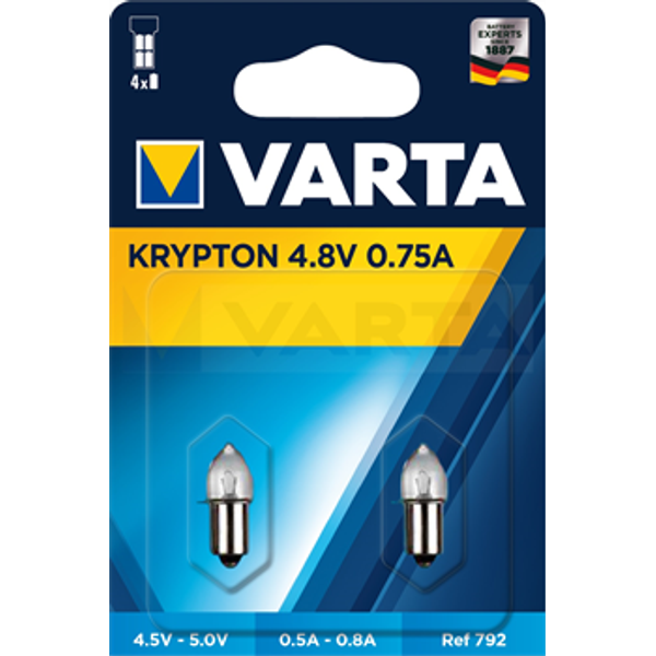 VARTA V792 Krypton 4,8 Volt  BL2 image 1