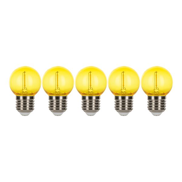 EcoPack 5pcs LED Filament G45 E27 0.6W Yellow PC image 3