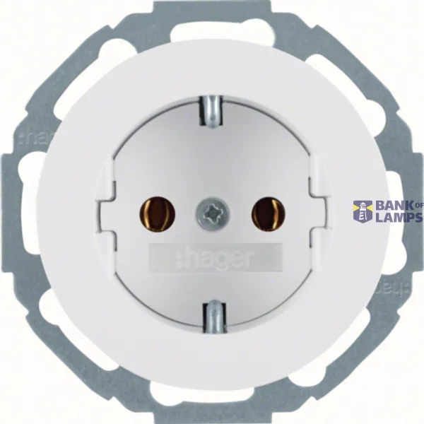 Flush-mounted SCHUKO single socket, R.Classic series, polar white, glossy image 1
