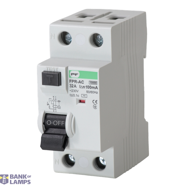 Residual current circuit breaker FPR-AC 2P 32A 0,1A AC-type image 1