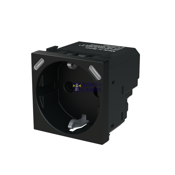 Socket outlet Schuko with USB C+C 15 W charger- 2M - Matt Black image 2