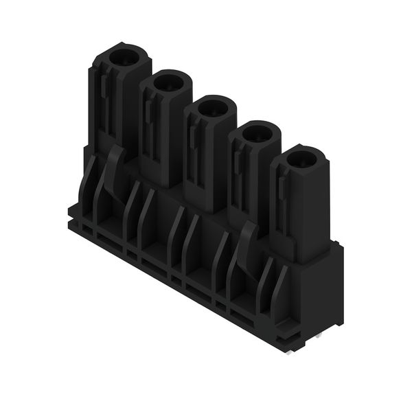 PCB plug-in connector, female header, closed side, THT solder connection, 7.62 mm, Number of poles: 5, 180°, Solder pin length (l): 3.2 mm, tinned, black, Box image 4