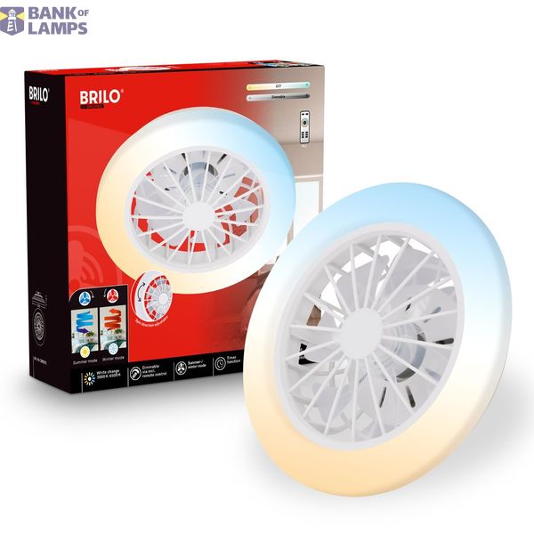 CCT ceiling light with fan, white image 1