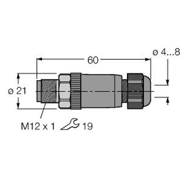 Field-Wireable Connector Male Connector M12 × 1, Straight   BSV8140-0/9 image 1