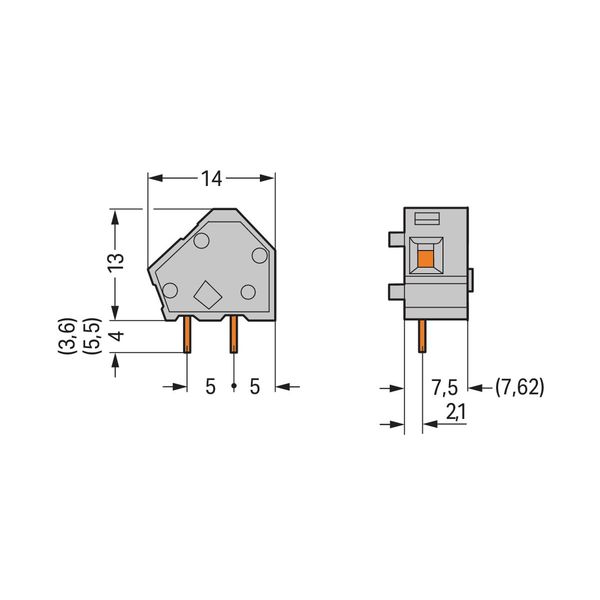 Stackable PCB terminal block 2.5 mm² Pin spacing 7.5/7.62 mm dark gray image 2