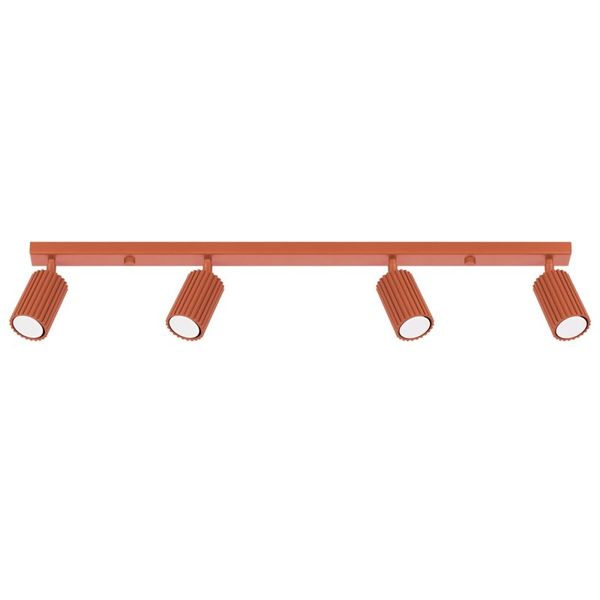 CEILING LAMP WITH SPOTLIGHTS ON A RED CARBON STRIP 4XGU10 image 1