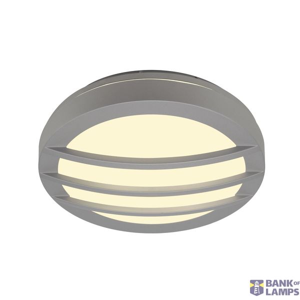 DRAGAN GRID wall and ceiling light, round silver grey, G24, 2x26W, IP44 image 1