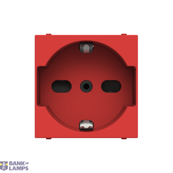 Italian P30/17 socket outlet 16/10A - 2M - Red image 1