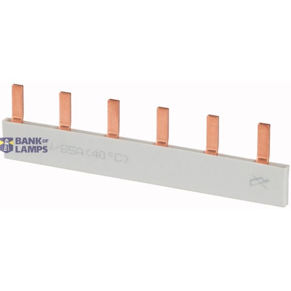 Phase busbar with 6x pins, 1-phase, insulated, straight image 1