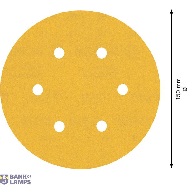 EXPERT C47 Sandpaper with 6 holes for Random Orbital Sanders 15 mm, G 24 5-pc image 2