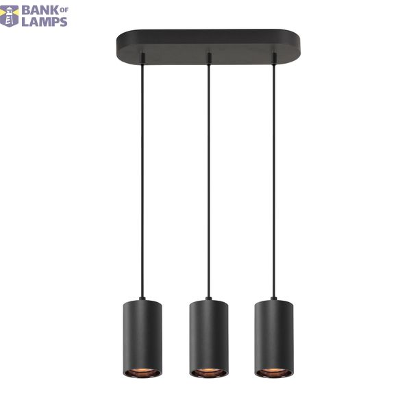 ASTO TUBE, pendant light, GU10, pendant length 250 cm, 3x max. 10 W, black image 3