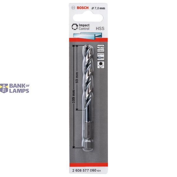 HSS Hex-Shank Twist Drill Bit 7.0 mm 7 x 69 x 109 mm 1 pcs. image 2