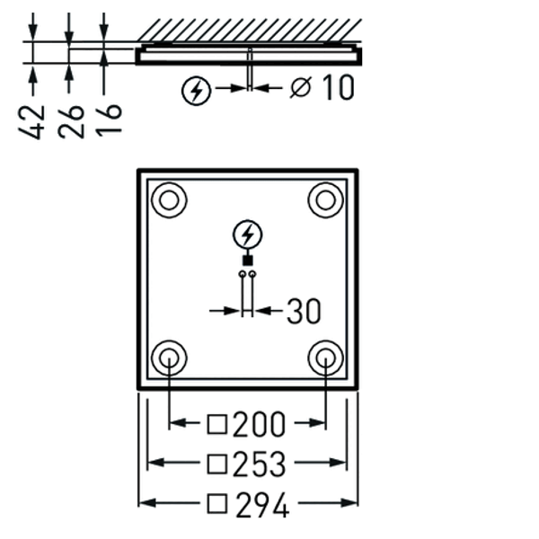 Surface-mounted luminaire Arimo Fit D Prisms Aluminium ET 18W 2000lm Wide (W) IP40 IK03 3 SDCM image 1