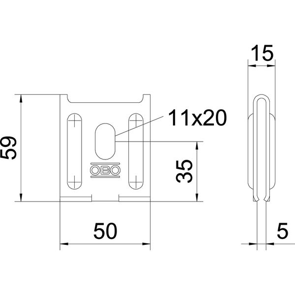 K12 1818 A4 Wall fastener for mesh cable tray 50x59 image 2