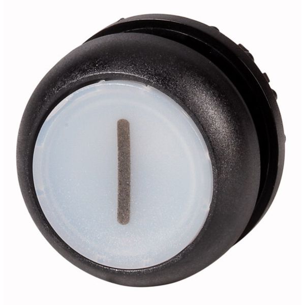 M22S-DRL-W-X1 Illuminated pushbutton actuator, RMQ-Titan, Flush, maintained, White, inscribed 1, Bezel: black image 1