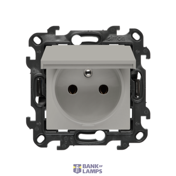 SOON ON SALE, single socket outlet with earthing for IP44 version without frame seal, without shutters, (module), Simon 24, IP44, 16A, cashmere image 1
