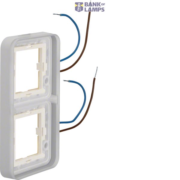 Illuminated cover frame 2-way vertical 230 V~ blue, W.1, grey image 1