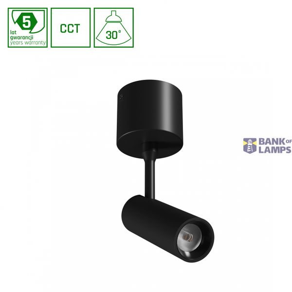 SPOT S OPRAWA NATYNKOWA 6W CCT 230V 30st IP20 śr.35x122x184mm CZARNY 5 LAT GW. SPECTRUM image 1