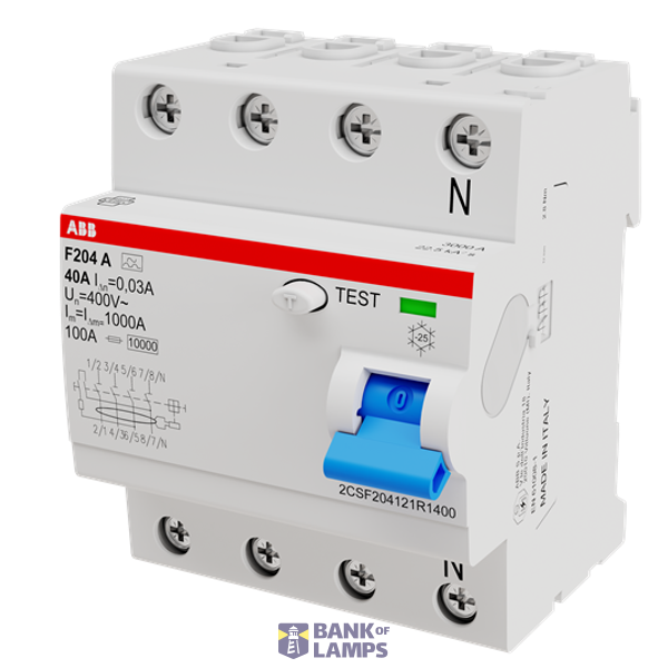 F204 A-63/0.03 CEBEC Residual Current Circuit Breaker 4P A type 30 mA image 1