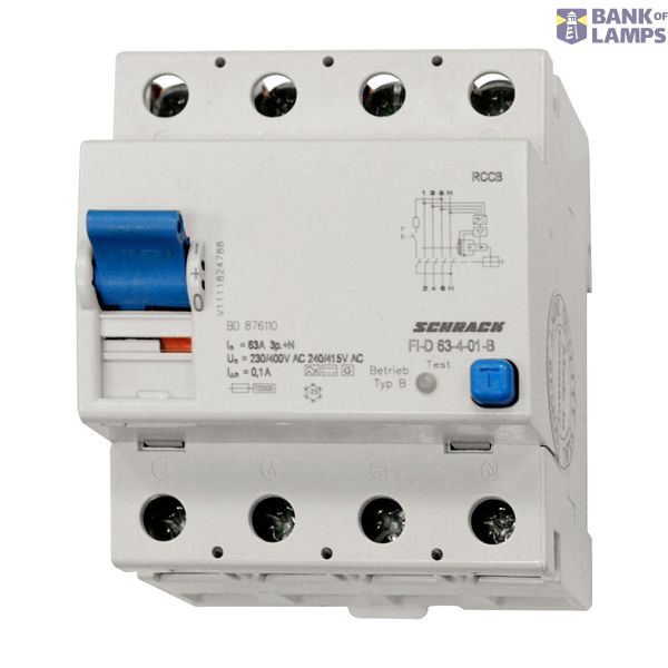 Residual current circuit breaker 63A, 4-pole, 100mA, type B image 1