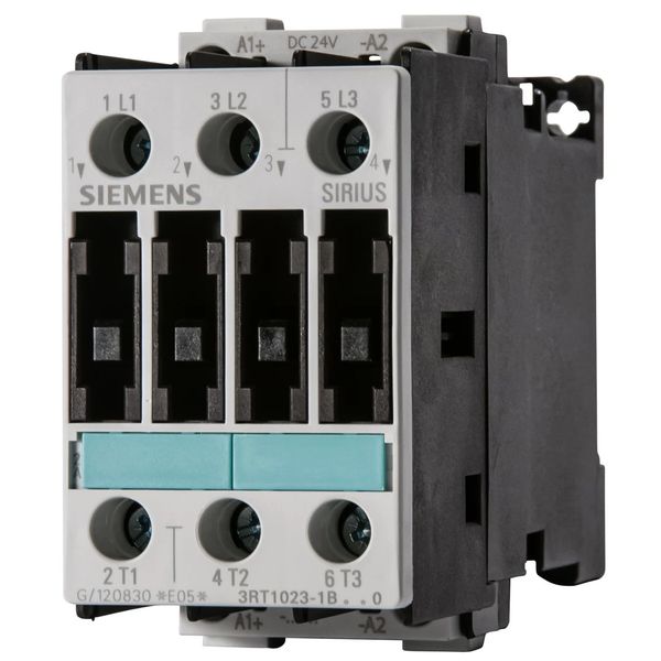 Power contactor, AC-3 9 A, 4 kW / 400 V 24 V DC, 3-pole, Size S0 Screw terminal image 1