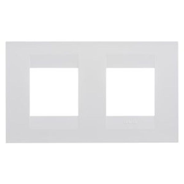 GEO INTERNATIONAL PLATE - IN PAINTED TECHNOPOLYMER - 2+2 MODULES HORIZONTAL - SATIN WHITE - CHORUSMART image 1