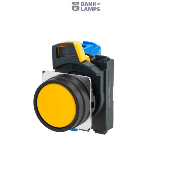 Pushbutton A22NN Ã˜22, bezel plastic, FLAT, MOMENTARY, CAP COLOR Opaque YELLOW, , 1NC, NON-LIGHTED A2210020M image 1