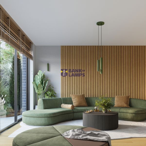 VERTICAL WALL LAMP ILLUMINATING UP AND DOWN FROM THE KARBON GREEN SERIES FOR HALL 2XGU10 image 4